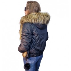 Дамско яке с пух, City Angels Jeans, Черно, 6857